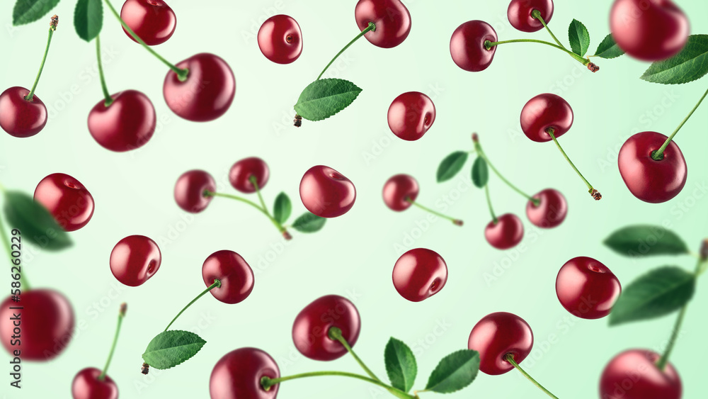 Colorful pattern of fresh ripe red cherries Colorful pattern of fresh ripe red cherries