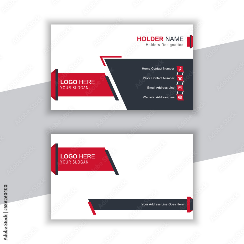 Elegant business card template with red and black colors variety. Elegant business card template with red and black colors variety.