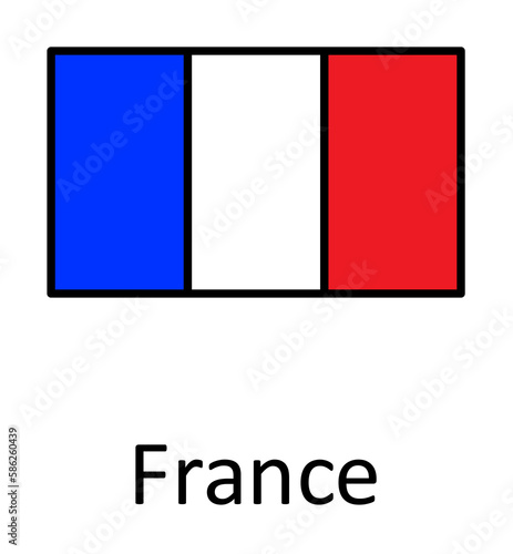 Free Download National flag of France in simple colors with name icon - GFXLoad