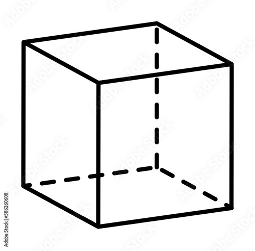 Geometric shapes, cube icon. Simple line, outline 3d figures icons for ui and ux, website or mobile application