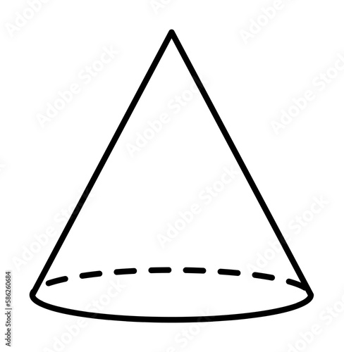 Geometric shapes, cone icon. Simple line, outline 3d figures icons for ui and ux, website or mobile application