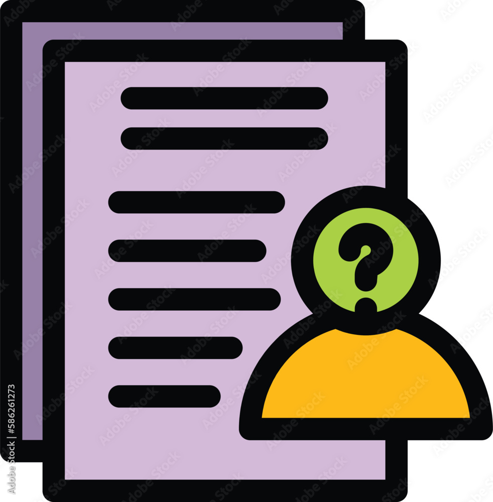 Anonymous doc icon. Outline Anonymous doc vector icon for web design isolated on white background color flat Anonymous doc icon. Outline Anonymous doc vector icon for web design isolated on white background color flat