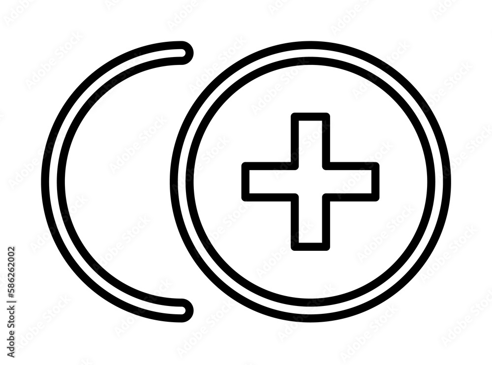 Fototapeta premium Plus sign icon. Element of image sign for mobile concept and web apps illustration. Thin line icon for website design and development, app development. Premium icon