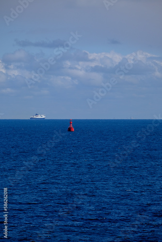 Wallpaper Mural Large modern Passenger freighter pax cargo roro ro-ro ferry cruiseship cruise ship liner at sea Torontodigital.ca