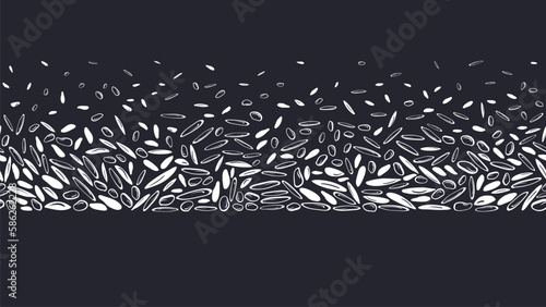 Grains border Vector texture art seamless pattern