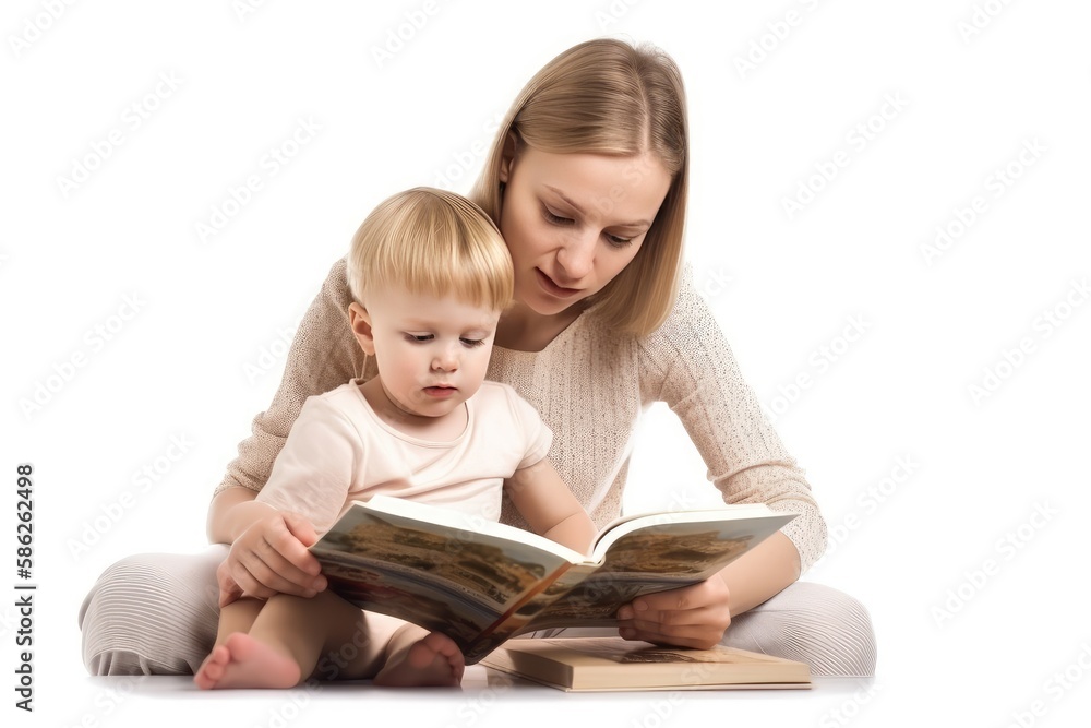 mother reading a book to her child mother reading a book to her child