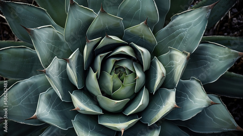 Background of pretty pots of aloe vera. Generative Ai