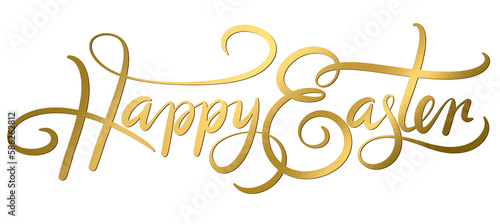 Happy easter golden text