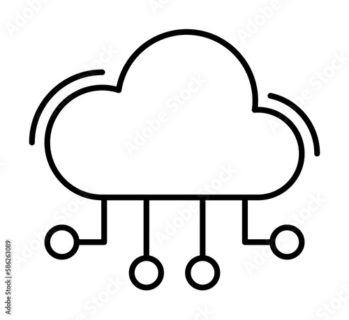 Cloud, circles, networking icon. Simple line, outline elements of storage and cloud icons for ui and ux, website or mobile application