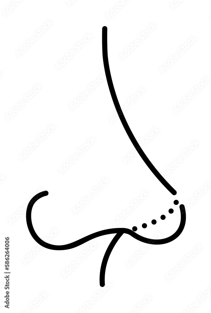 Rhinoplasty, nose curve icon. Element of anti aging outline icon for mobile concept and web apps. Thin line Rhinoplasty, nose curve icon can be used for web and mobile Rhinoplasty, nose curve icon. Element of anti aging outline icon for mobile concept and web apps. Thin line Rhinoplasty, nose curve icon can be used for web and mobile