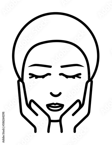 Woman, cosmetic, massage icon. Element of anti aging outline icon for mobile concept and web apps. Thin line Woman, cosmetic, massage icon can be used for web and mobile