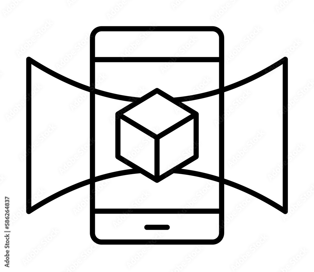 Mobile, augmented reality, panoramic icon. Element of augmented reality icon Mobile, augmented reality, panoramic icon. Element of augmented reality icon
