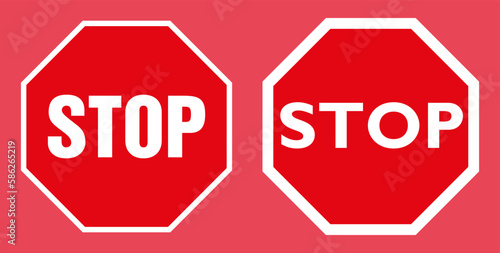 Road sign Travel without stopping is prohibited. Vector illustration.