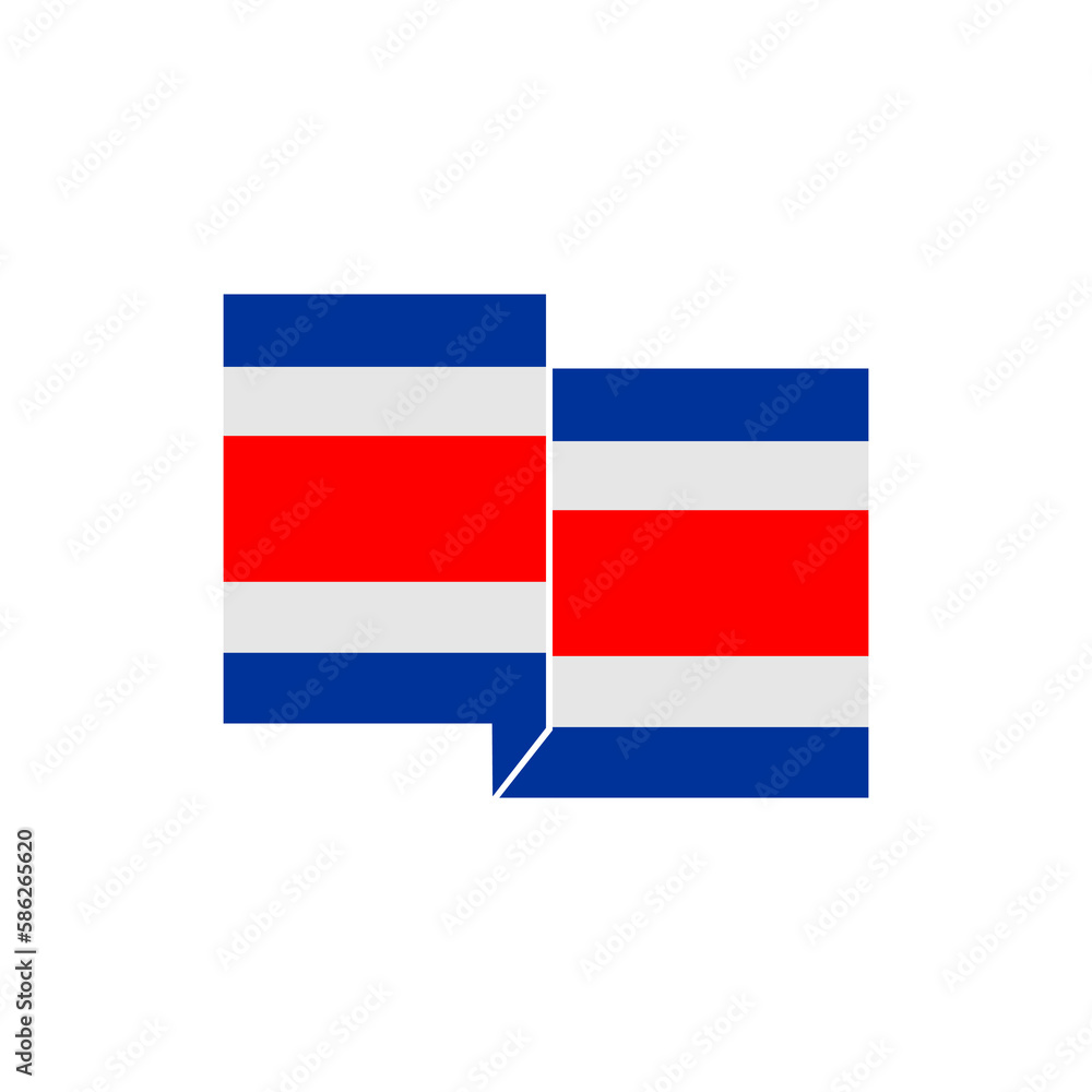 Costarica flags icon set, Costarica independence day icon set vector sign symbol Costarica flags icon set, Costarica independence day icon set vector sign symbol