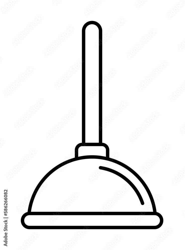 Plunger icon. Simple line, outline bathroom icons for ui and ux, website or mobile application Plunger icon. Simple line, outline bathroom icons for ui and ux, website or mobile application