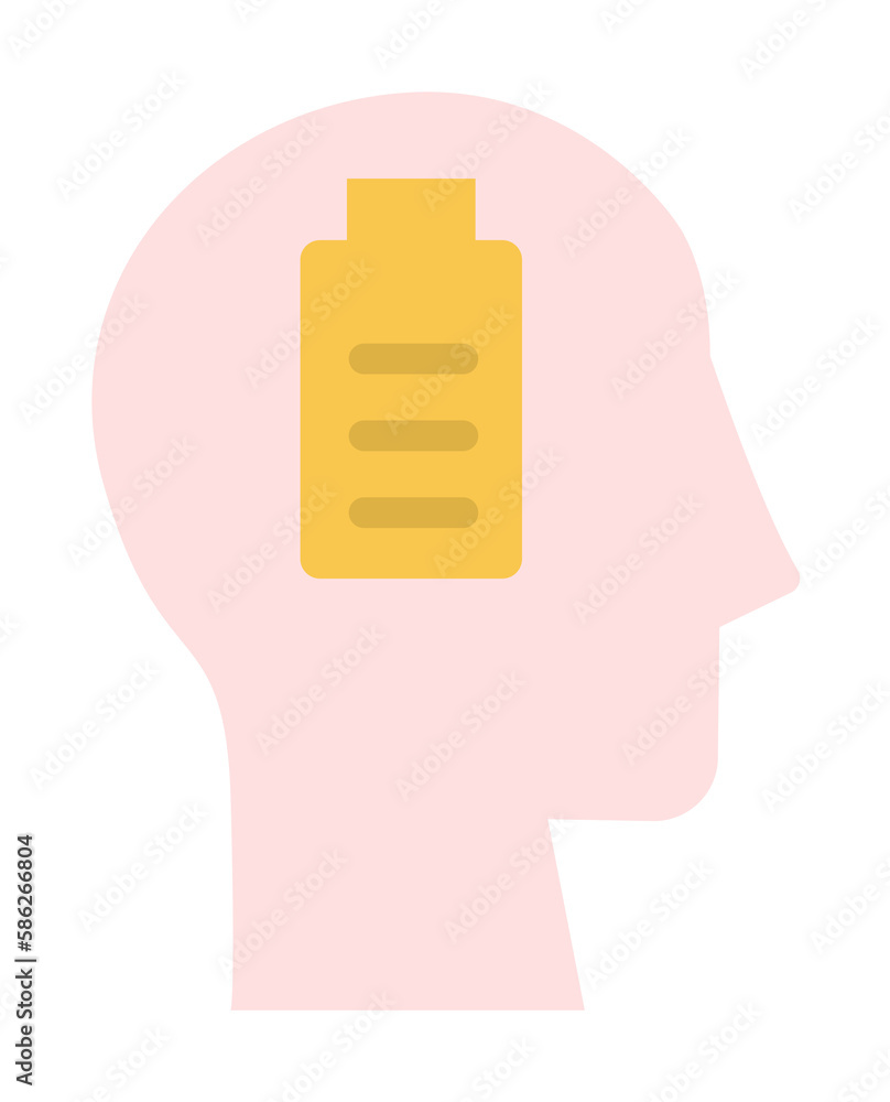 head battery icon. Simple color elements of brain process icons for ui and ux, website or mobile application head battery icon. Simple color elements of brain process icons for ui and ux, website or mobile application