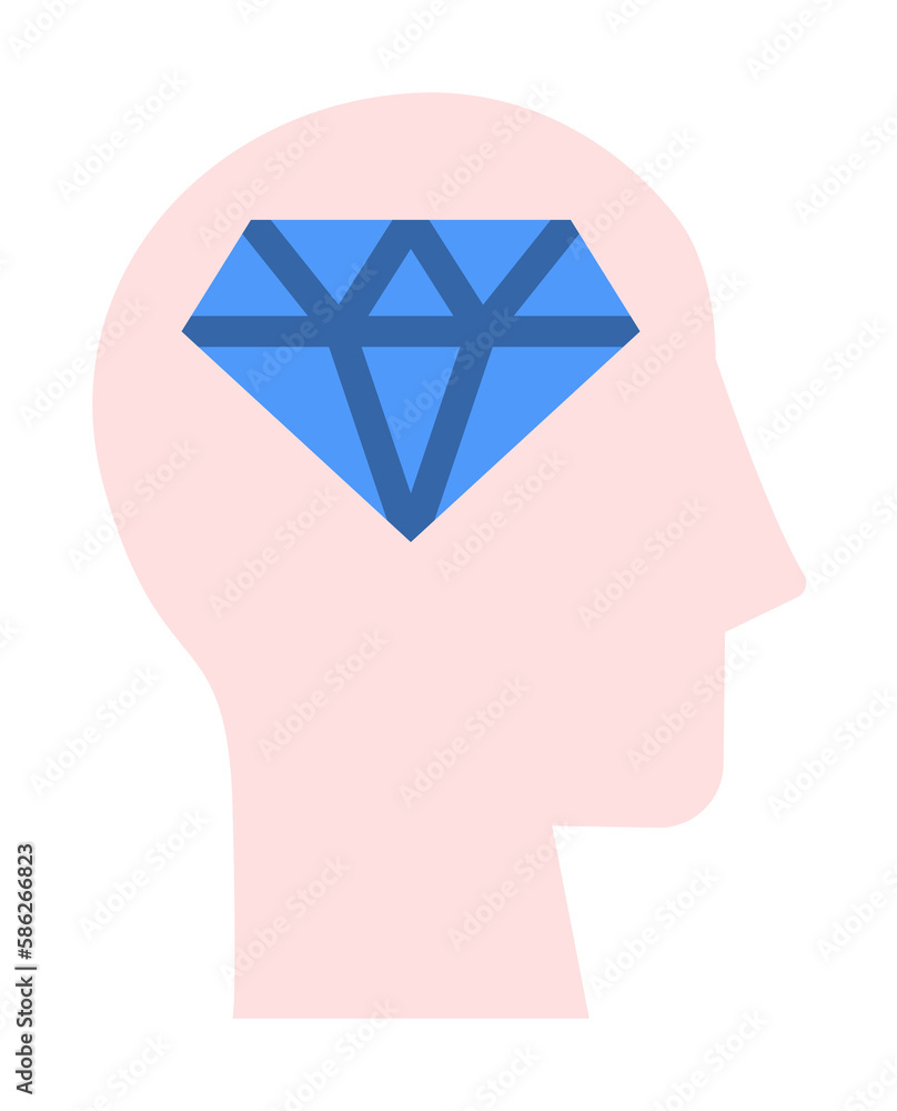 head diamond icon. Simple color elements of brain process icons for ui and ux, website or mobile application head diamond icon. Simple color elements of brain process icons for ui and ux, website or mobile application