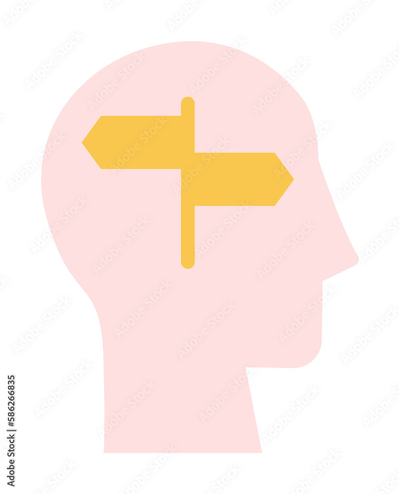 head signboard icon. Simple color elements of brain process icons for ui and ux, website or mobile application head signboard icon. Simple color elements of brain process icons for ui and ux, website or mobile application
