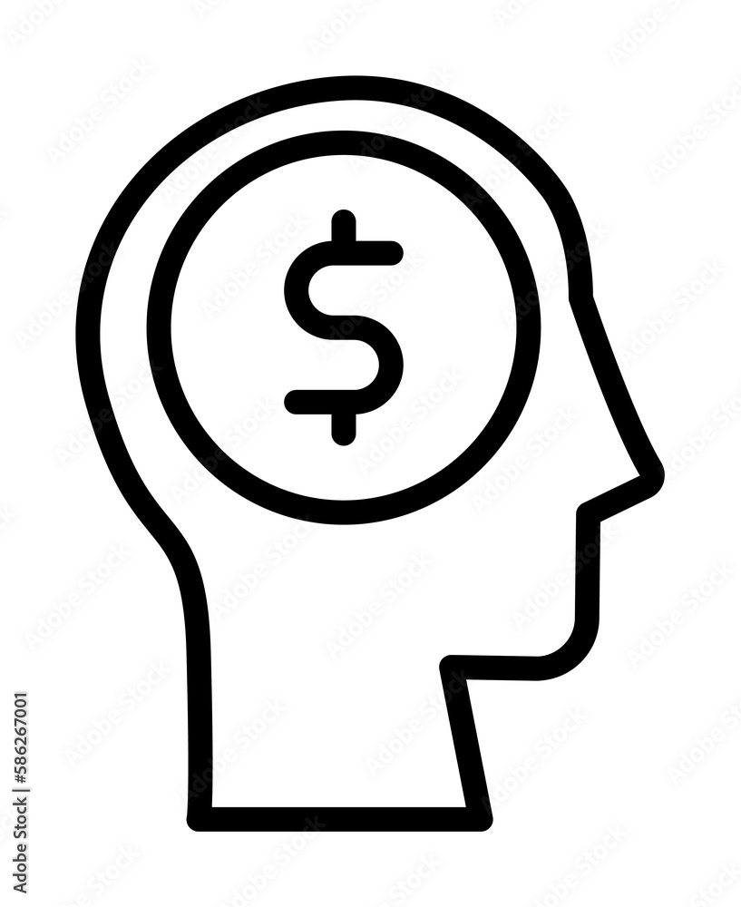 head coin icon. Simple line, outline elements of brain process icons for ui and ux, website or mobile application head coin icon. Simple line, outline elements of brain process icons for ui and ux, website or mobile application