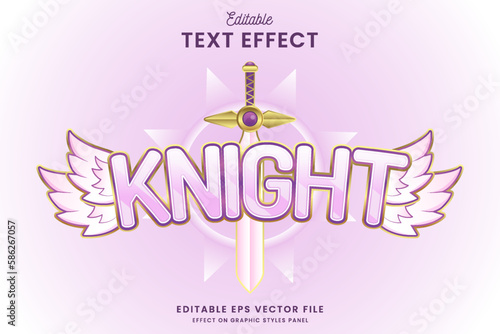 decorative knight editable text effect vector design