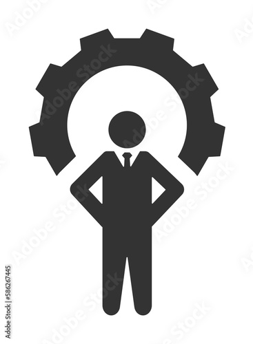 gear, leader, setting, business icon. Element of business icon for mobile concept and web apps. Glyph gear, leader, setting, business icon can be used for web and mobile