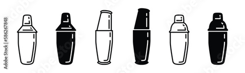 Cocktail shaker icon vector. Bartender at the bar shaking beer, wine, cocktail, martini, alcohol drink symbol. Vector illustration