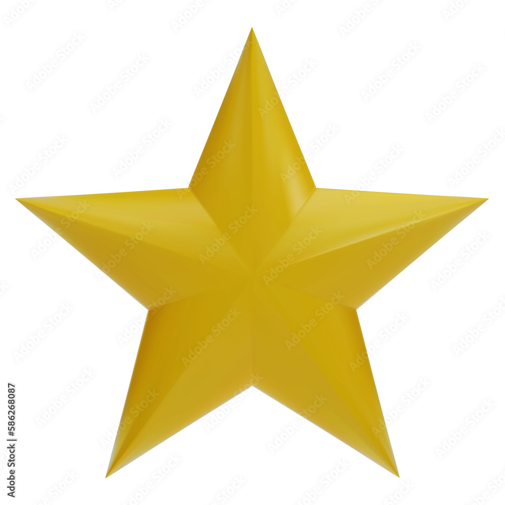 Obraz premium Premium of Yellow 3d stars icon for apps, products, websites, and mobile applications. Cute cartoon stars quality rating isolated on white background. 3D illustration.