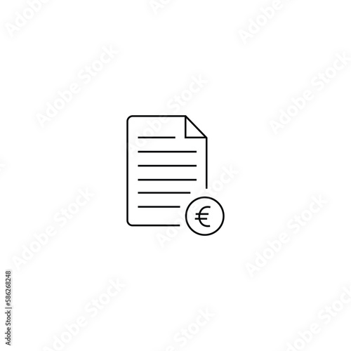 Paper Document and Money Euro Sign icon vector Template Illustration Design
