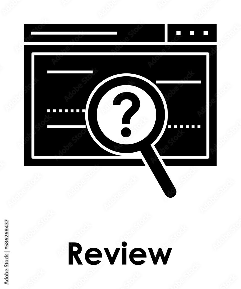 web browser, magnifier, review icon. One of business collection icons for websites, web design, mobile app web browser, magnifier, review icon. One of business collection icons for websites, web design, mobile app