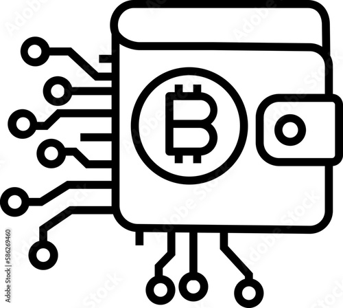 Bitcoin wallet icon. Bitcoin concept icon style