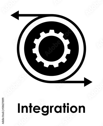 circle, gear, arrow, integration icon. One of business collection icons for websites, web design, mobile app