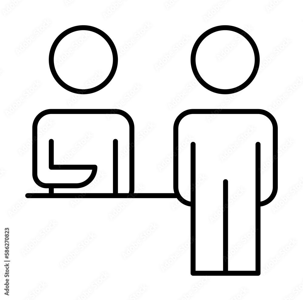 customer service line icon. Element of business organisation icon for mobile concept and web apps. Thin line customer service icon can be used for web and mobile customer service line icon. Element of business organisation icon for mobile concept and web apps. Thin line customer service icon can be used for web and mobile