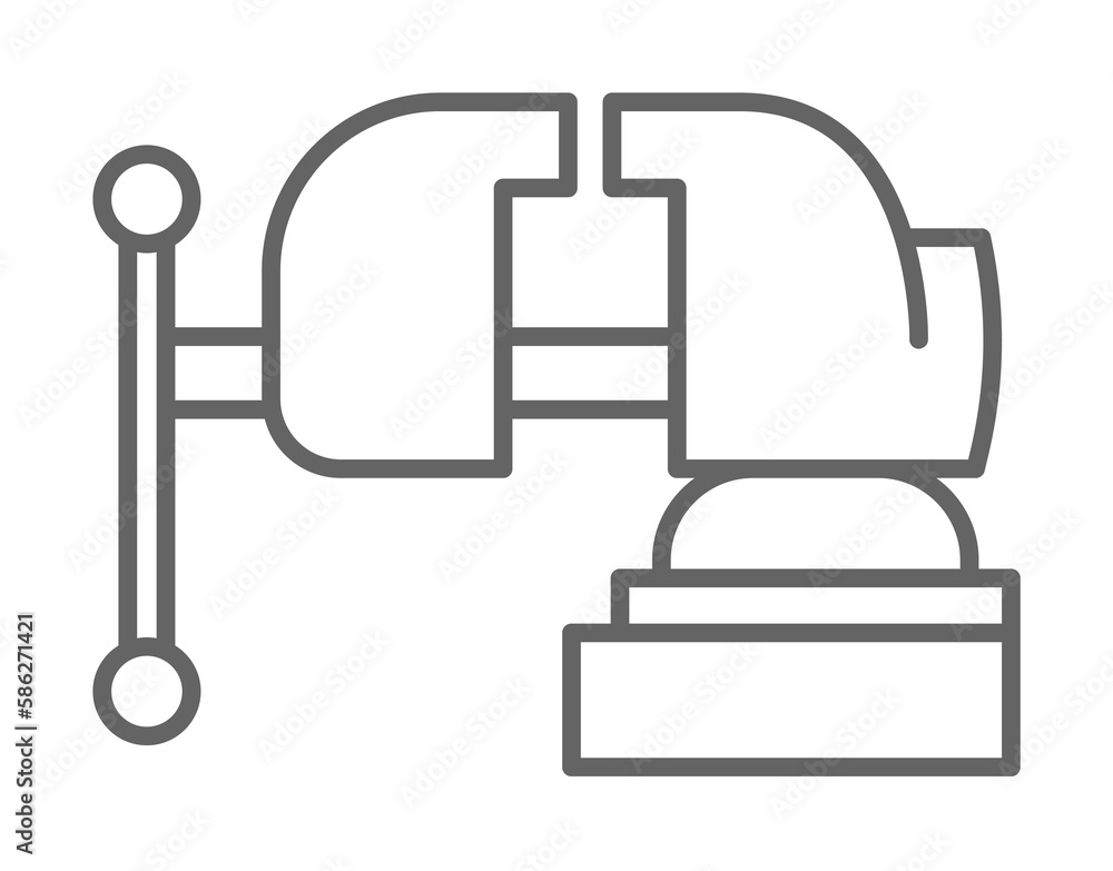 Carpentry, vice line icon Carpentry, vice line icon