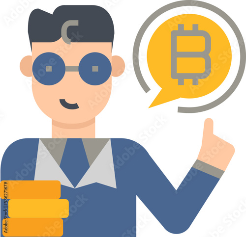 Digital money bitcoin icon. Bitcoin concept icon style