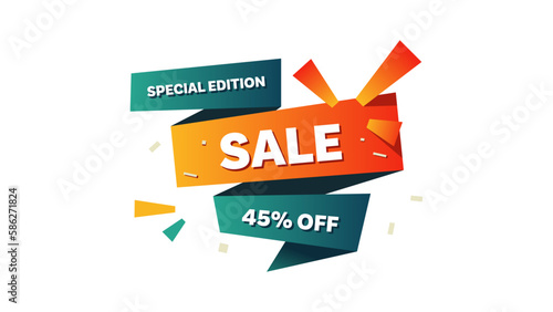 Special edition sale. Paper style creative promotion template design for banner, poster, brochure