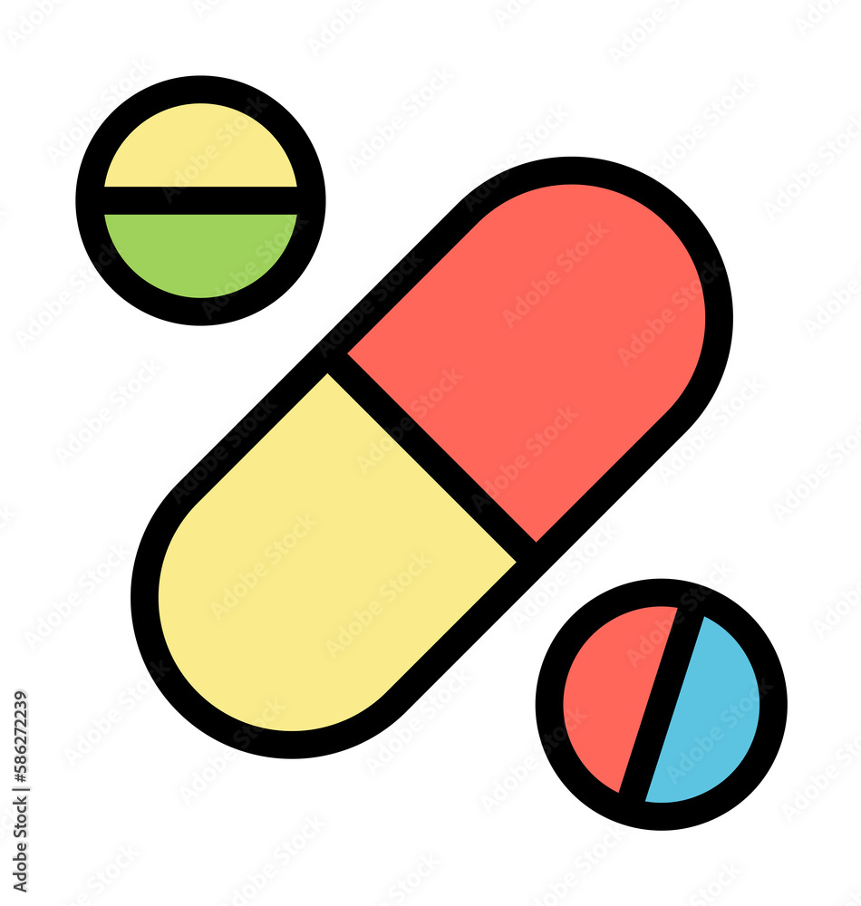 Pills, chemistry icon. Simple color with outline elements of stinks icons for ui and ux, website or mobile application