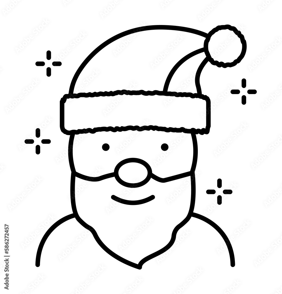 Santa Claus, Christmas icon. Simple line, outline of new year icons for ui and ux, website or mobile application Santa Claus, Christmas icon. Simple line, outline of new year icons for ui and ux, website or mobile application