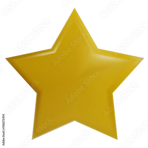 Premium of Yellow 3d stars icon for apps  products  websites  and mobile applications. Cute cartoon stars quality rating isolated on white background. 3D  illustration.