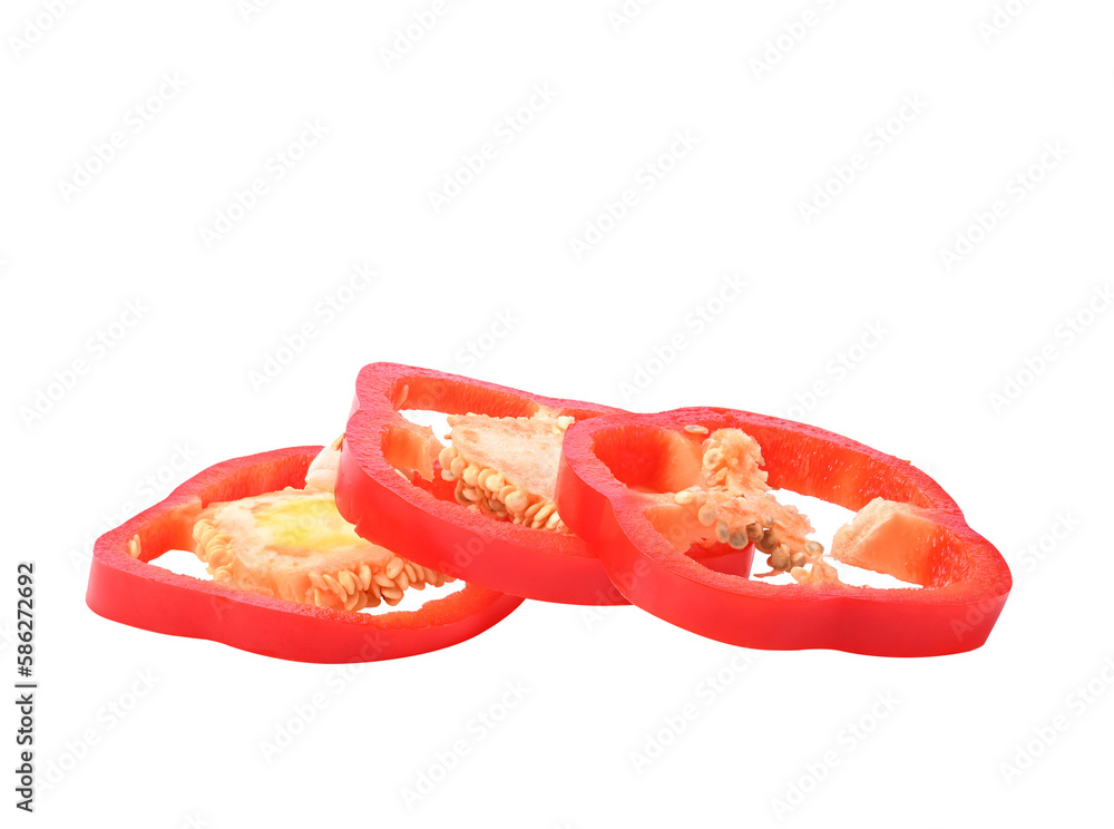 Sweet red pepper. on transparent png.