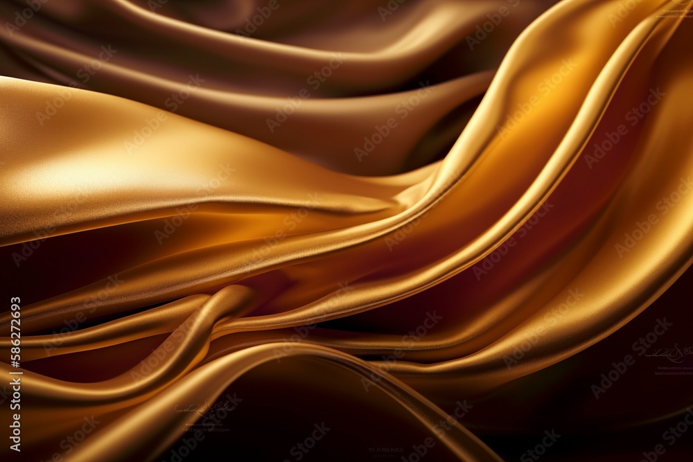 Golden silk waves, created with generative AI Golden silk waves, created with generative AI