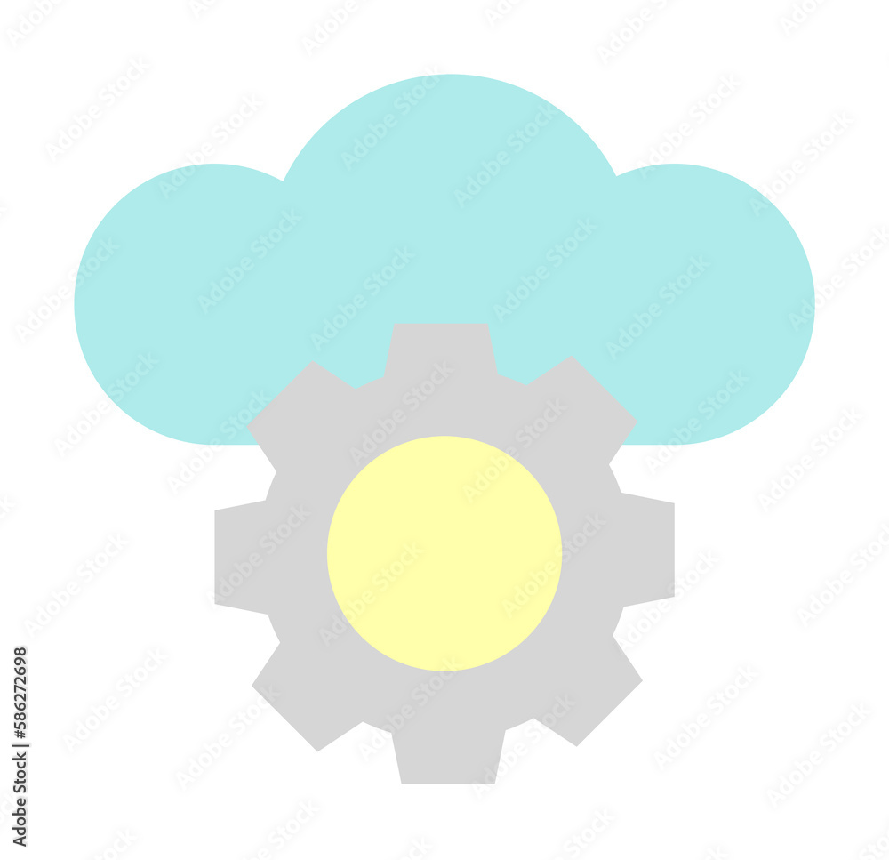 Cloud, gear icon. Simple color elements of internet storage icons for ui and ux, website or mobile application Cloud, gear icon. Simple color elements of internet storage icons for ui and ux, website or mobile application