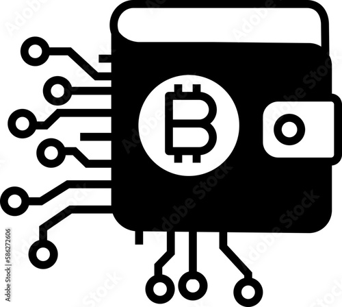 Bitcoin wallet icon. Bitcoin concept icon style