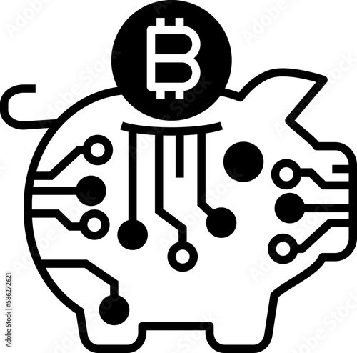 Saving bitcoin icon. Bitcoin concept icon style