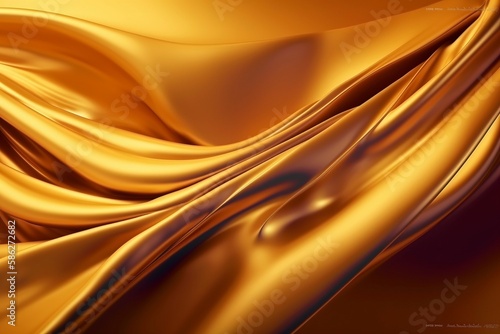 Golden silk waves, created with generative AI