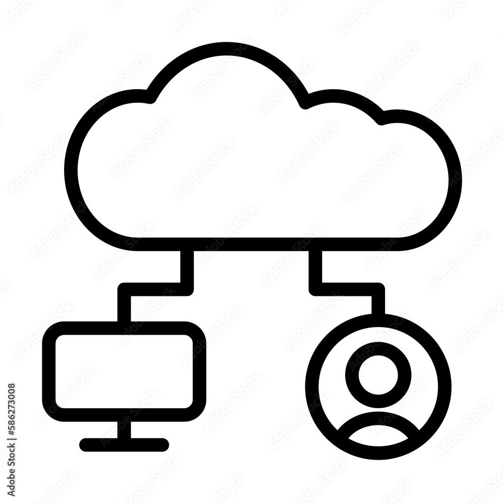 Cloud, monitor, user icon. Simple line, outline elements of internet storage icons for ui and ux, website or mobile application Cloud, monitor, user icon. Simple line, outline elements of internet storage icons for ui and ux, website or mobile application