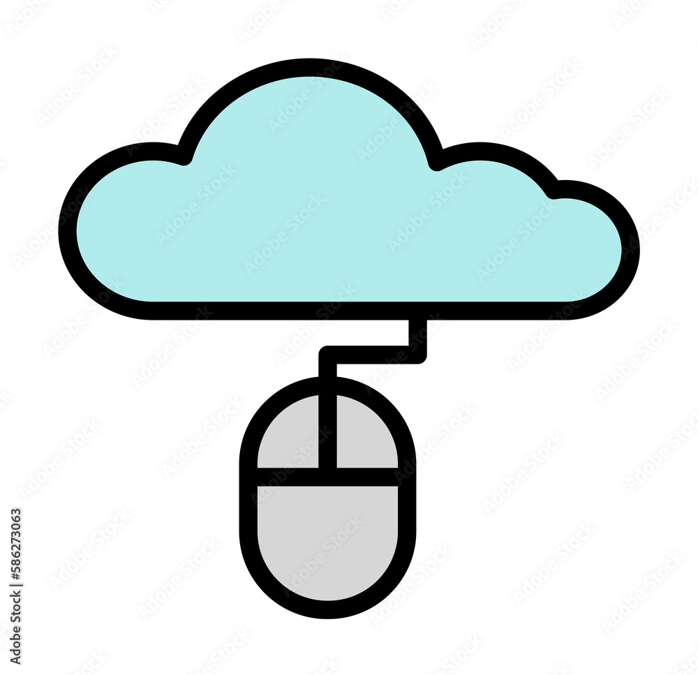 Cloud, mouse icon. Simple color with outline elements of internet storage icons for ui and ux, website or mobile application Cloud, mouse icon. Simple color with outline elements of internet storage icons for ui and ux, website or mobile application