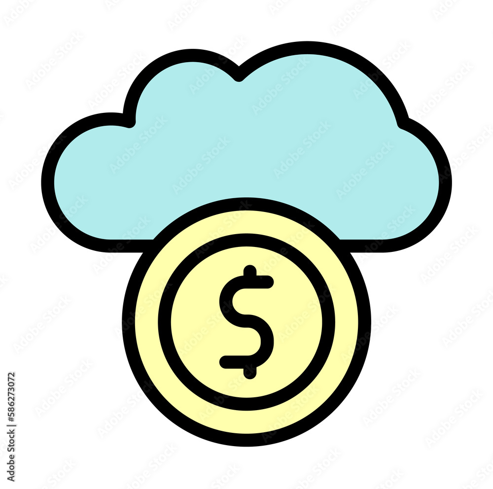 Cloud, dollar icon. Simple color with outline elements of internet storage icons for ui and ux, website or mobile application Cloud, dollar icon. Simple color with outline elements of internet storage icons for ui and ux, website or mobile application