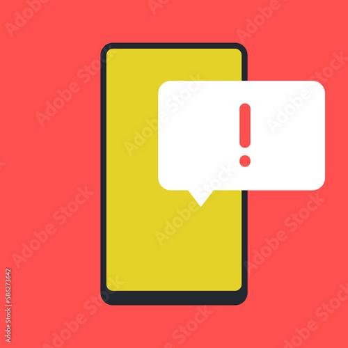 Alert, mobile phone notification, warning, important message concepts. Vector.