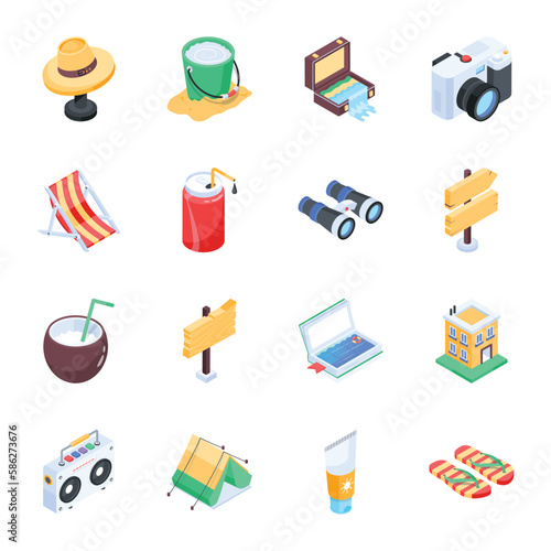 Premium Collection of Holidays Isometric Icons 

