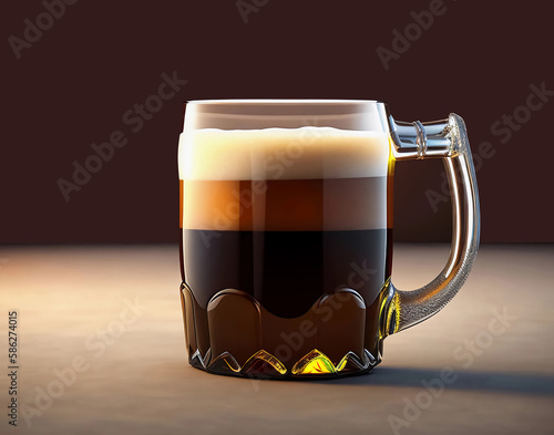 mug of beer on dark background